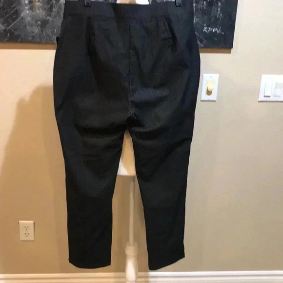 NWT TOMMY HILFIGER Dark Gray Pinstripe Stretch Ankle Length Pants Slim Fit-16 - Picture 2 of 12